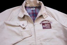 画像3: 80s USA製 HABERSHAM CO. FARM BUREAU オンブレチェック ネルライナー ジャケット カーキ L (3)