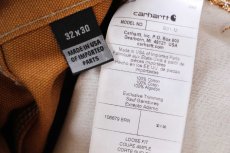 画像6: 新品★USA製 carharttカーハート ダブルニー ダック地 ペインターパンツ 茶 W32 L30 (6)