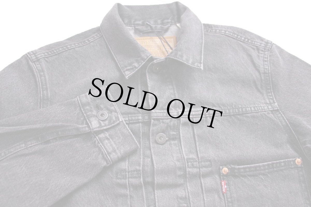 画像3: 新品★LEVI'S PREMIUM リーバイス TYPE I TRUCKER 先染め ブラック デニムジャケット S★1st ファースト (3)