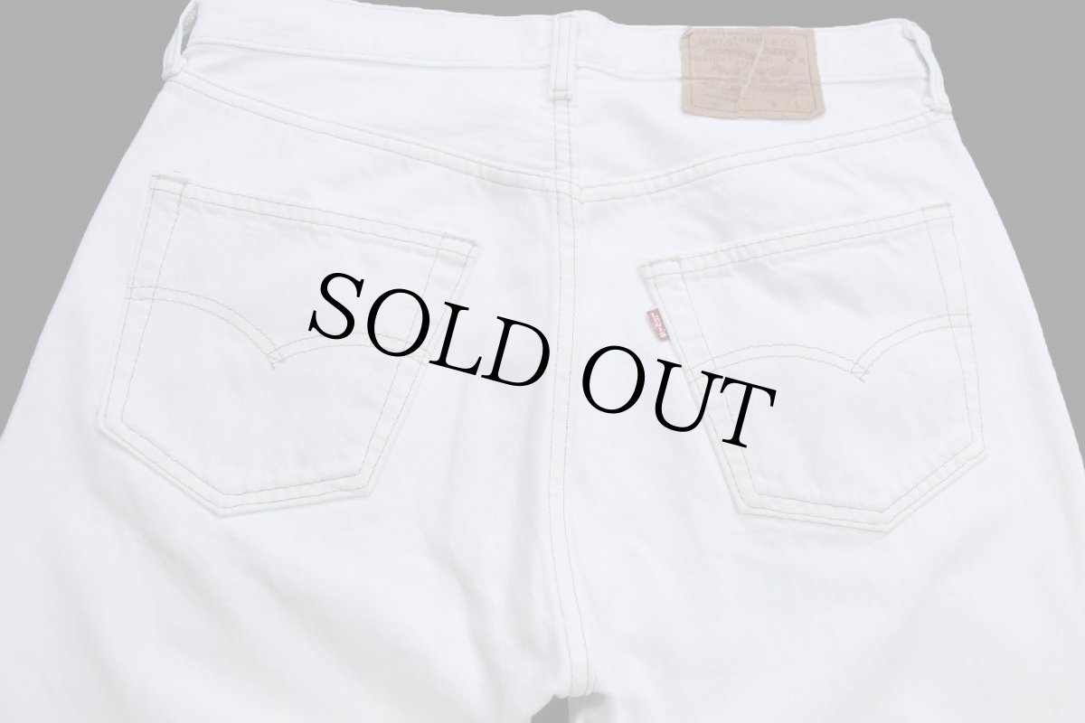 画像5: 90s USA製 Levi'sリーバイス 501 ホワイト デニムパンツ W32★A8 (5)