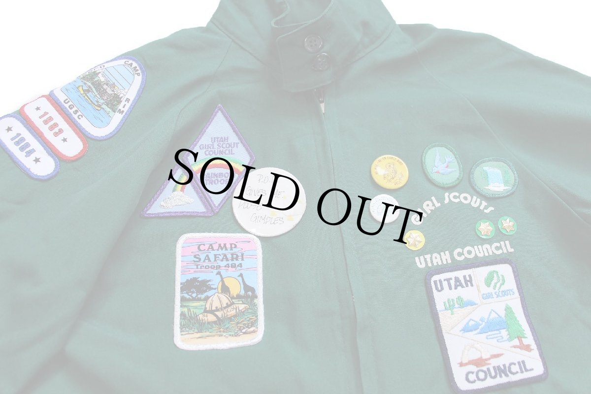画像3: 80s USA製 GIRL SCOUTS UTAH COUNCIL ガールスカウト パッチ&缶バッジ付き ジャケット 緑 ボーイズXL (3)
