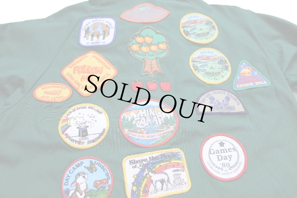 画像5: 80s USA製 GIRL SCOUTS UTAH COUNCIL ガールスカウト パッチ&缶バッジ付き ジャケット 緑 ボーイズXL (5)