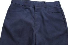 画像4: 80s Levi'sリーバイス Action Slacks STA-PRESTスタプレ スラックス ポリエステルパンツ 濃紺 W33 (4)