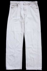 画像2: 90s USA製 Levi'sリーバイス 501 カラーデニムパンツ ライトカーキ W34★A14 (2)