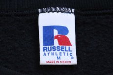 画像4: 90s メキシコ製 RUSSELLラッセル 無地 前V スウェット 黒 M★ブランク (4)