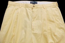 画像4: 90s ポロ ラルフローレン HAMMOND PANT ツータック コットンパンツ 薄黄 W38 L30★357 (4)