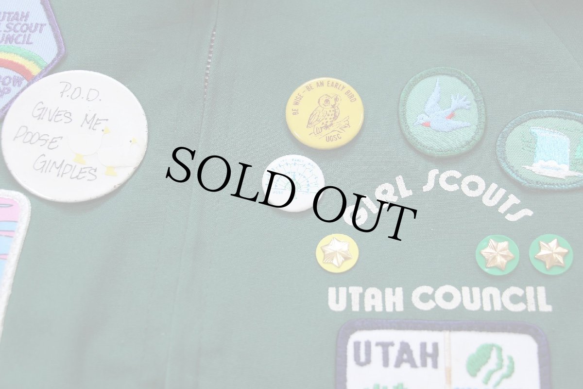 画像4: 80s USA製 GIRL SCOUTS UTAH COUNCIL ガールスカウト パッチ&缶バッジ付き ジャケット 緑 ボーイズXL (4)