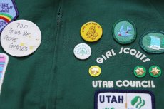 画像4: 80s USA製 GIRL SCOUTS UTAH COUNCIL ガールスカウト パッチ&缶バッジ付き ジャケット 緑 ボーイズXL (4)