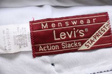 画像6: 80s Levi'sリーバイス Action Slacks STA-PRESTスタプレ スラックス ポリエステルパンツ 濃紺 W33 (6)
