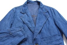 画像3: 70s ベルギー製 LEEリー 2つボタン デニム テーラードジャケット★ブレザー ユーロ (3)