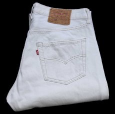 画像1: 90s USA製 Levi'sリーバイス 501 ホワイト デニムパンツ W32★A8 (1)