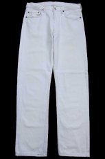 画像2: 90s USA製 Levi'sリーバイス 501 ホワイト デニムパンツ W32★A8 (2)