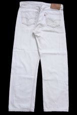 画像3: 90s USA製 Levi'sリーバイス 501 カラーデニムパンツ ライトカーキ W34★A14 (3)