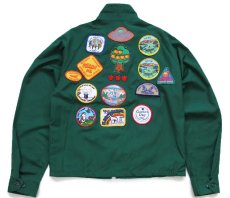 画像1: 80s USA製 GIRL SCOUTS UTAH COUNCIL ガールスカウト パッチ&缶バッジ付き ジャケット 緑 ボーイズXL (1)