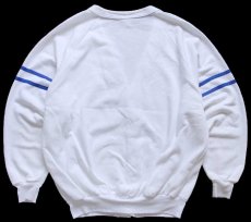 画像2: 80s USA製 Tropicale ロゴ ライン入り スウェット カーディガン 白 XL (2)