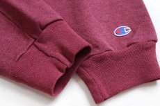 画像6: 90s USA製 Championチャンピオン THE BANK OF CASTILE 1869 ひび割れプリント スウェット ワインレッド フェード L (6)