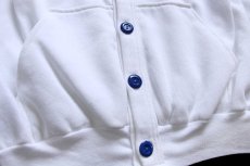 画像5: 80s USA製 Tropicale ロゴ ライン入り スウェット カーディガン 白 XL (5)