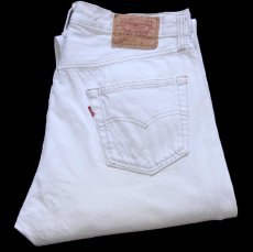画像1: 90s USA製 Levi'sリーバイス 501 ホワイト デニムパンツ W36 L34★A2 (1)