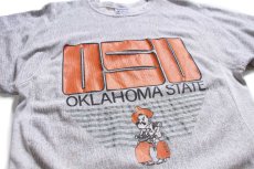 画像3: 80s USA製 Hanes OSU OKLAHOMA STATE マスコット ペンキ飛び リバースウィーブ スウェット 杢グレー L (3)