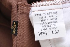 画像6: 90s USA製 Levi'sリーバイス 517 ポリエステルパンツ チョコレート W36 L32★139 スタプレ ブーツカット (6)