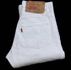 画像1: 90s USA製 Levi'sリーバイス 501 ホワイト デニムパンツ W24 L30★A12 (1)