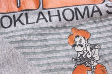 画像4: 80s USA製 Hanes OSU OKLAHOMA STATE マスコット ペンキ飛び リバースウィーブ スウェット 杢グレー L (4)