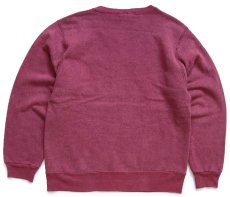 画像2: 90s USA製 Championチャンピオン THE BANK OF CASTILE 1869 ひび割れプリント スウェット ワインレッド フェード L (2)