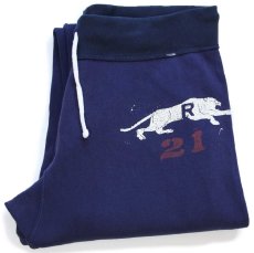 画像1: ポロ ラルフローレン タイガー ひび割れプリント&ステンシル スウェットパンツ ナス紺 L (1)