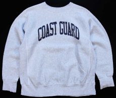 画像1: 90s USA製 The Cotton Exchange COAST GUARD リバースウィーブ スウェット 杢グレー XL (1)