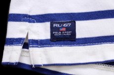 画像5: 90s POLO SPORT ポロ スポーツ ラルフローレン ボーダー ボートネック 七分袖 コットン カットソー 白×紺 M (5)