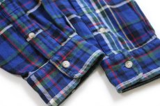 画像5: 00s ポロ ラルフローレン CUSTOM FIT マドラスチェック ボタンダウン コットン ライトネルシャツ L (5)