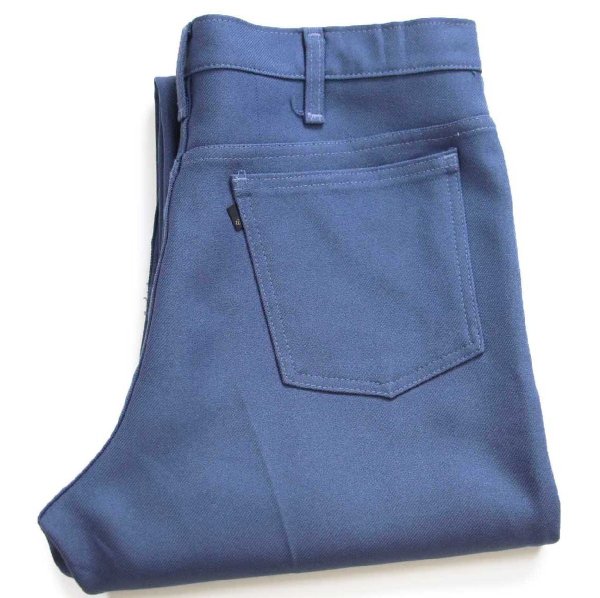 80s USA製 Levi'sリーバイス 517 ポリエステルパンツ ブルーグレー W36