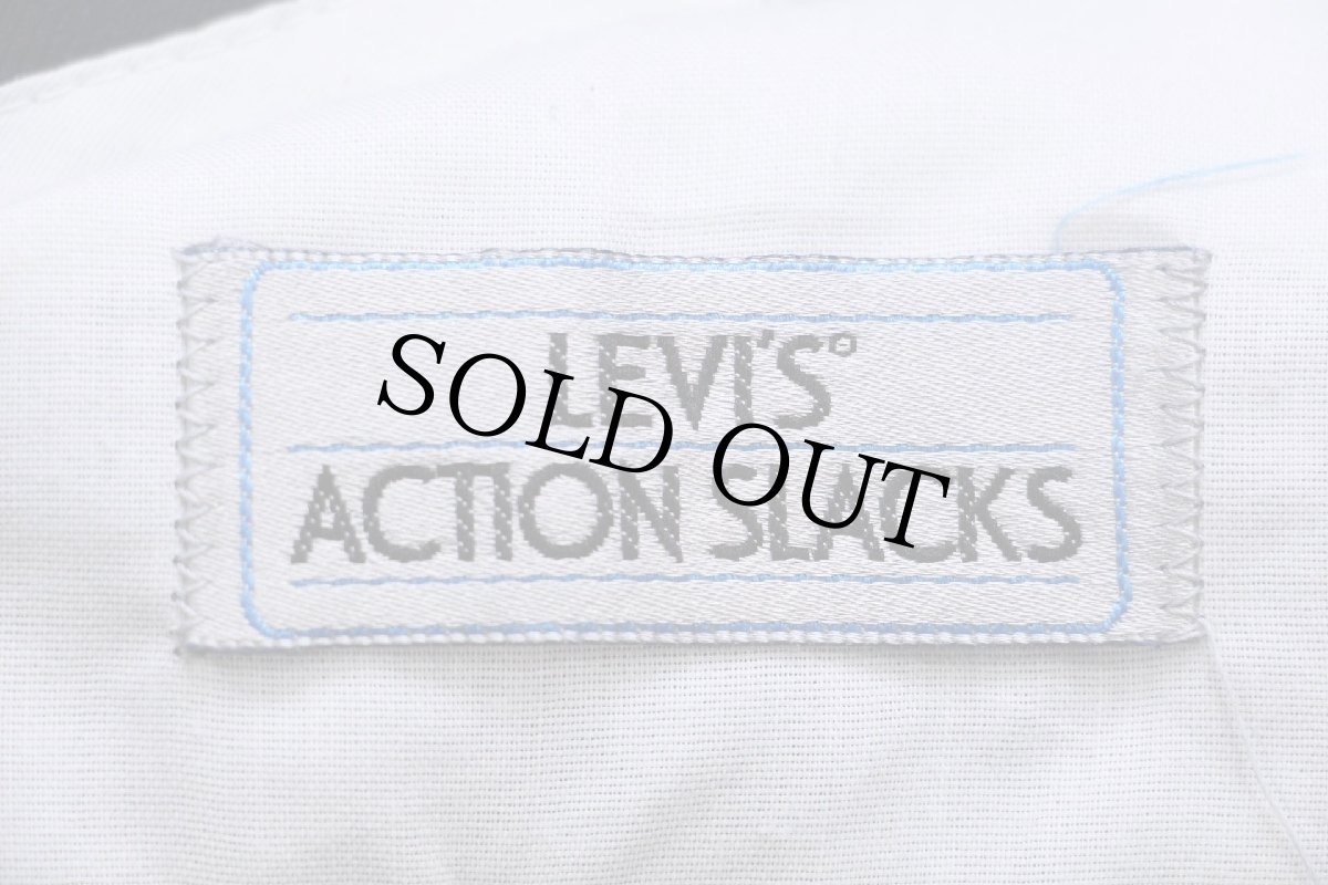 画像6: 80s LEVI'Sリーバイス ACTION SLACKS スラックス ポリエステルパンツ 濃紺 W37★スタプレ (6)