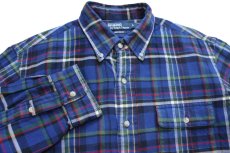 画像3: 00s ポロ ラルフローレン CUSTOM FIT マドラスチェック ボタンダウン コットン ライトネルシャツ L (3)
