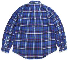 画像2: 00s ポロ ラルフローレン CUSTOM FIT マドラスチェック ボタンダウン コットン ライトネルシャツ L (2)