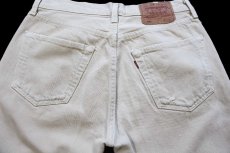 画像5: 90s USA製 Levi'sリーバイス 501 ダメージ カラーデニムパンツ カーキ W32★A5 (5)