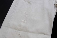 画像9: 90s USA製 Levi'sリーバイス 501 ダメージ カラーデニムパンツ カーキ W32★A5 (9)