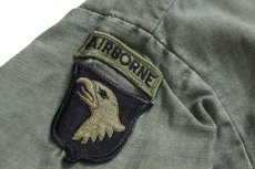 画像4: 70s 米軍 U.S.ARMY AIRBORNE パッチ付き コットンサテン ユーティリティシャツ オリーブグリーン 17.5 (4)