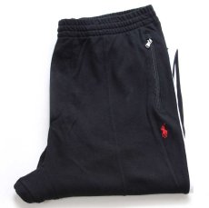 画像1: ポロ ラルフローレン ワンポイント ライン コットン トラックパンツ 黒 XXL★ジャージ 特大 (1)