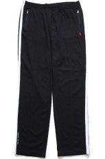 画像2: ポロ ラルフローレン ワンポイント ライン コットン トラックパンツ 黒 XXL★ジャージ 特大 (2)