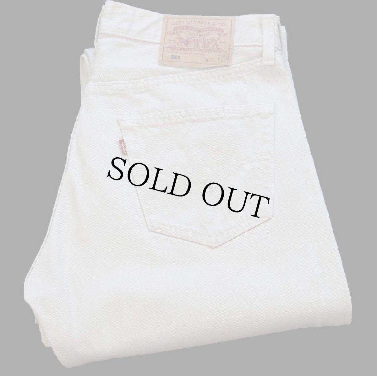 画像1: 90s USA製 Levi'sリーバイス 501 カラーデニムパンツ ベージュ W34 L36★A6 (1)