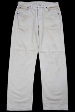 画像2: 90s USA製 Levi'sリーバイス 501 ダメージ カラーデニムパンツ カーキ W32★A5 (2)