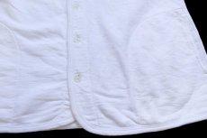 画像5: カナダ製 COTTON WAGON ノーカラー 針抜きリブ コットン スウェット カーディガン 白★ブランク (5)