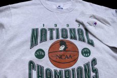 画像3: 90s メキシコ製 Championチャンピオン NCAA ILLINOIS WESLEYAN 前V スウェット 杢グレー XL (3)