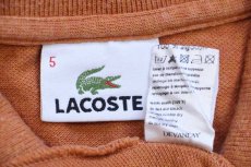 画像4: 90s LACOSTEラコステ ワンポイント コットン 鹿の子 長袖ポロシャツ 薄レンガ 5 (4)