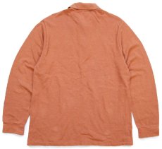 画像2: 90s LACOSTEラコステ ワンポイント コットン 鹿の子 長袖ポロシャツ 薄レンガ 5 (2)