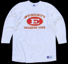 画像1: 90s USA製 RUSSELLラッセル EVERETT CRIMSON TIDE コットン フットボールTシャツ 白 XL (1)