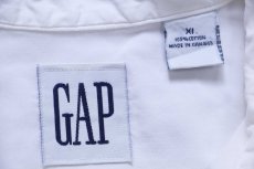 画像4: 90s カナダ製 GAPギャップ 無地 バンドカラー コットンシャツ 白 XL (4)
