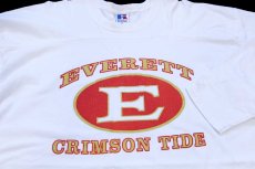 画像3: 90s USA製 RUSSELLラッセル EVERETT CRIMSON TIDE コットン フットボールTシャツ 白 XL (3)
