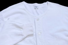画像3: カナダ製 COTTON WAGON ノーカラー 針抜きリブ コットン スウェット カーディガン 白★ブランク (3)